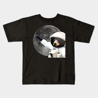 Waving Sun Bear Astronaut Kids T-Shirt